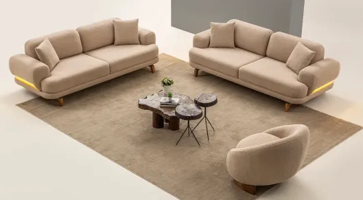 Product img 2, Milan Cappuccino Ahşap Ayaklı Koltuk Takımı